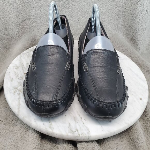 Skechers Shoes Womens 7 Black Leather Bikers Cruisin Relaxed Fit Loafers - Picture 3 of 11